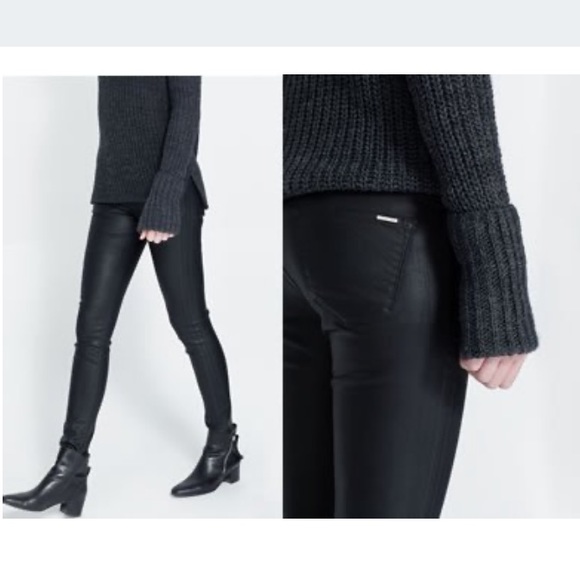 Zara Pants - Zara Faux Leather Slim Fit Medium Rise Pants
